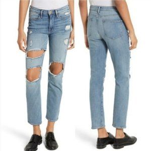 Frame Le High Straight Distressed Jeans